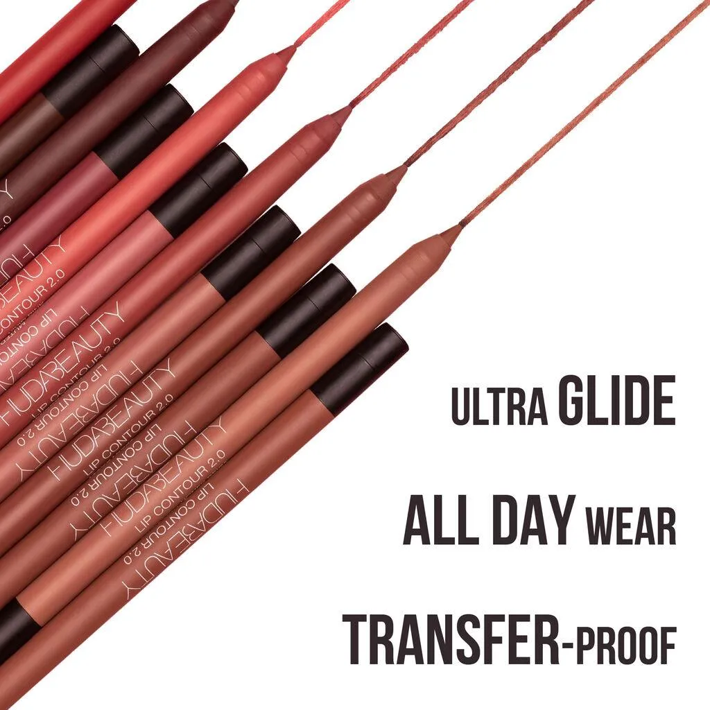 Huda Beauty Lip Liner Lip Contour 2.0 Automatic Matte Lip Pencil (Deep Rose)