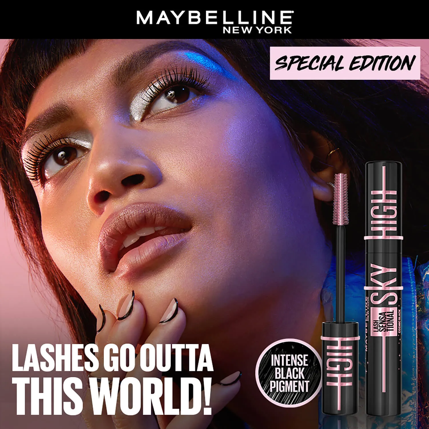 Maybelline Lash Sensational Sky High Mascara Limited Edition–Cosmic Black Waterproof, 6ml